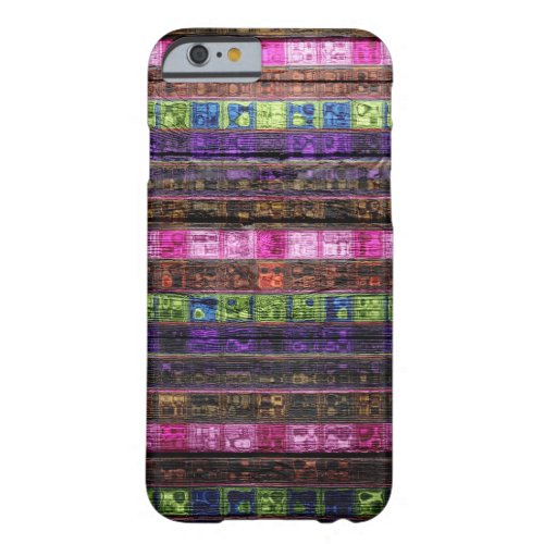 Colorful Mosaic Pattern Wood Look 18 Barely There iPhone 6 Case