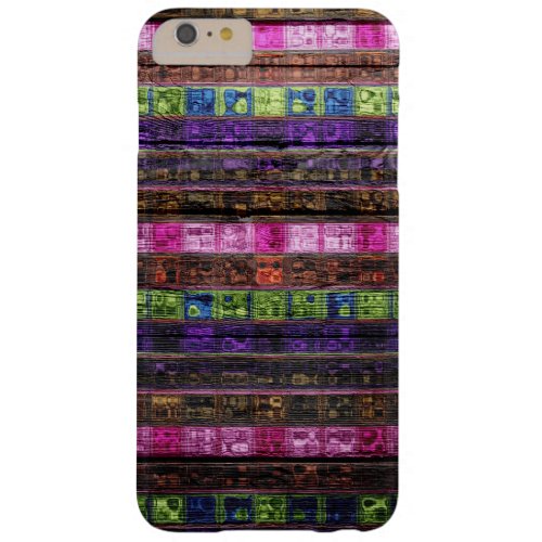 Colorful Mosaic Pattern Wood Look 18 Barely There iPhone 6 Plus Case