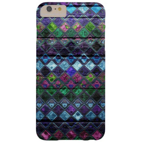 Colorful Mosaic Pattern Wood Look 20 Barely There iPhone 6 Plus Case