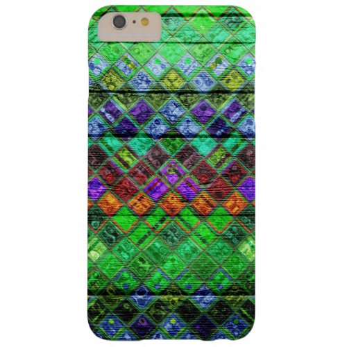 Colorful Mosaic Pattern Wood Look 3 Barely There iPhone 6 Plus Case