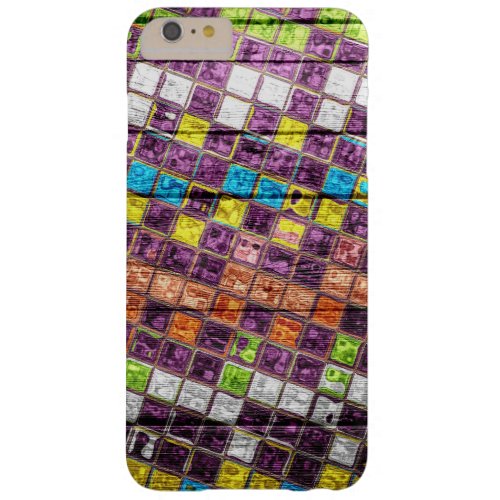 Colorful Mosaic Pattern Wood Look 4 Barely There iPhone 6 Plus Case