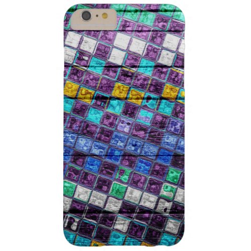 Colorful Mosaic Pattern Wood Look 5 Barely There iPhone 6 Plus Case