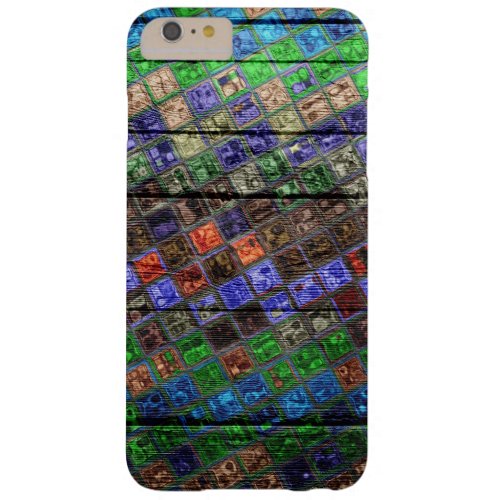 Colorful Mosaic Pattern Wood Look 6 Barely There iPhone 6 Plus Case