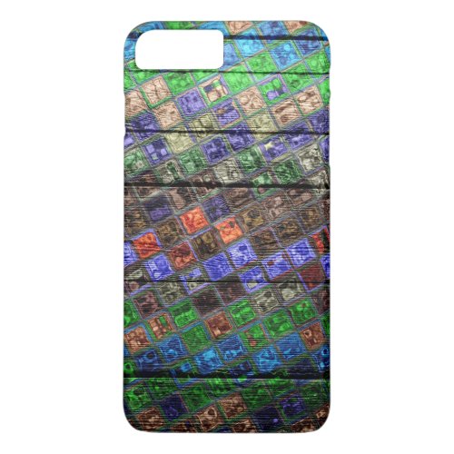 Colorful Mosaic Pattern Wood Look 6 iPhone 8 Plus7 Plus Case