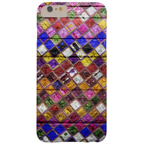 Colorful Mosaic Pattern Wood Look 7 Barely There iPhone 6 Plus Case