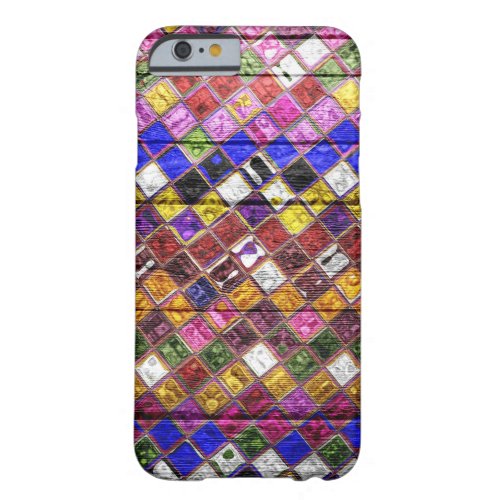 Colorful Mosaic Pattern Wood Look 7 Barely There iPhone 6 Case