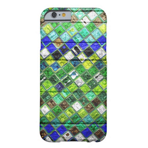 Colorful Mosaic Pattern Wood Look 8 Barely There iPhone 6 Case