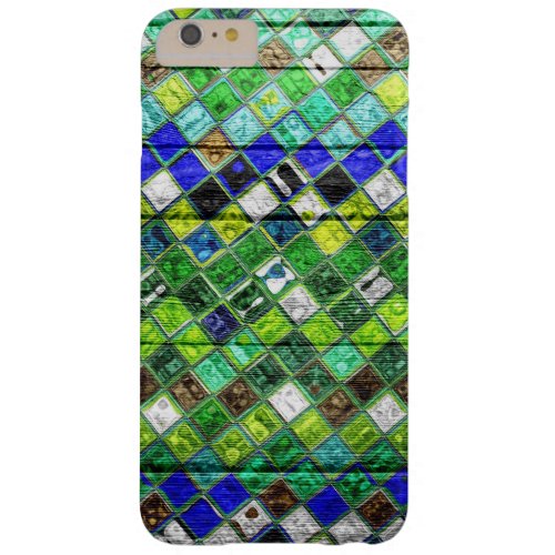 Colorful Mosaic Pattern Wood Look 8 Barely There iPhone 6 Plus Case