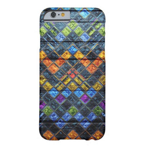 Colorful Mosaic Pattern Wood Look 9 Barely There iPhone 6 Case