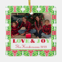 Colorful Mosaic Photo Tree Ornament