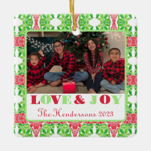 Colorful Mosaic Photo Tree Ornament