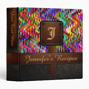 Colorful Mosaic Recipe Leather Look #4 Binder