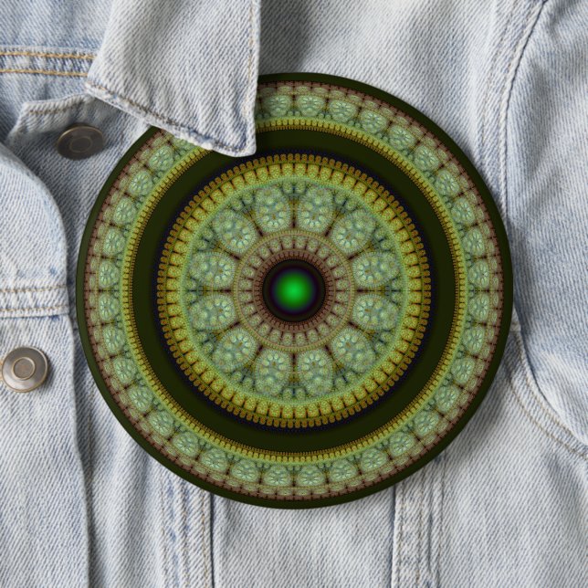 Colorful mosaic round decoration button (In Situ)