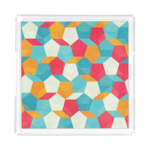 Colorful Mosaic, Seamless Artistic Pattern. Acrylic Tray