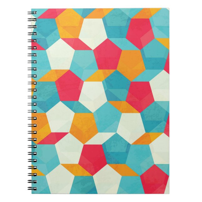 Colorful Mosaic, Seamless Artistic Pattern. Notebook (Front)