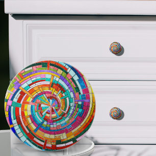 Colorful Mosaic Spiral Ceramic Knob