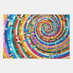 Colorful Mosaic Spiral Doormat