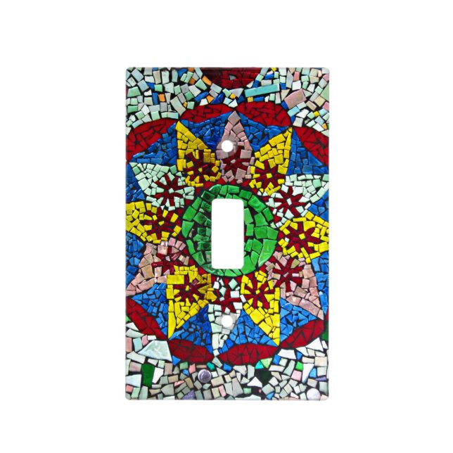 Colorful Mosaic Star Design Light Switch Cover (Front)