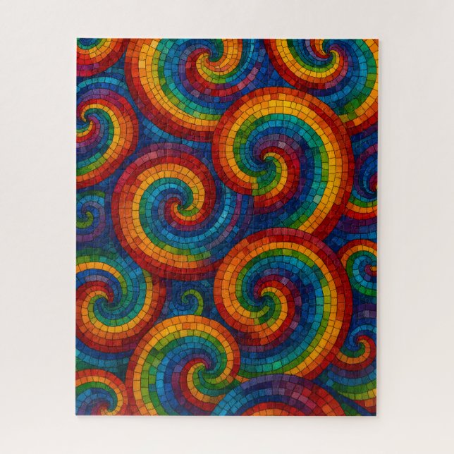 Colorful Mosaic Swirls Jigsaw Puzzle (Vertical)