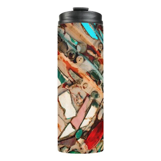Colorful Mosaic Thermal Tumbler (Front)