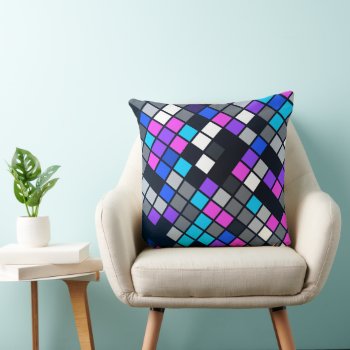 Colorful Mosaic Throw Pillow by Gingezel at Zazzle