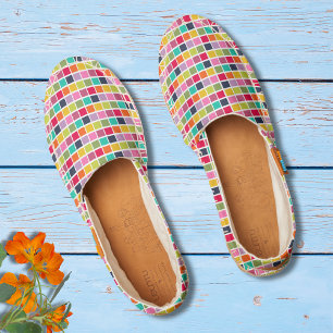 Colorful Mosaic Tile Geometric Pattern Espadrilles