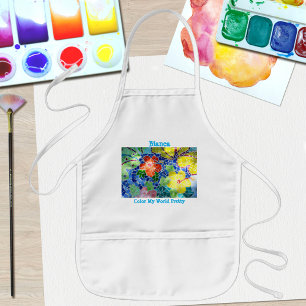 Colorful Mosaic Tile Koi Pond Kids' Apron