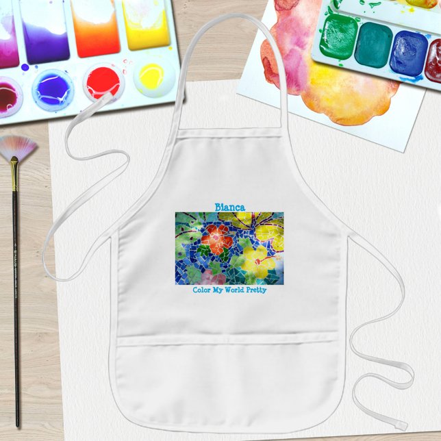 Colorful Mosaic Tile Koi Pond Kids' Apron (Creator Uploaded)