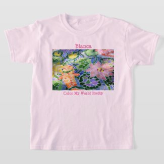 Colorful Mosaic Tile Koi Pond  T-Shirt