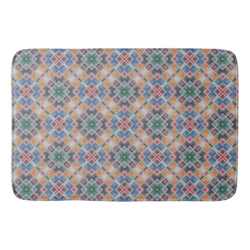Colorful Mosaic Tile Pattern Bath Mat