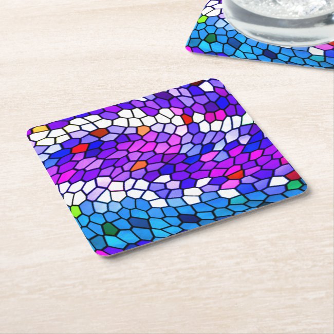 Colorful Mosaic Tile Pattern Coasters