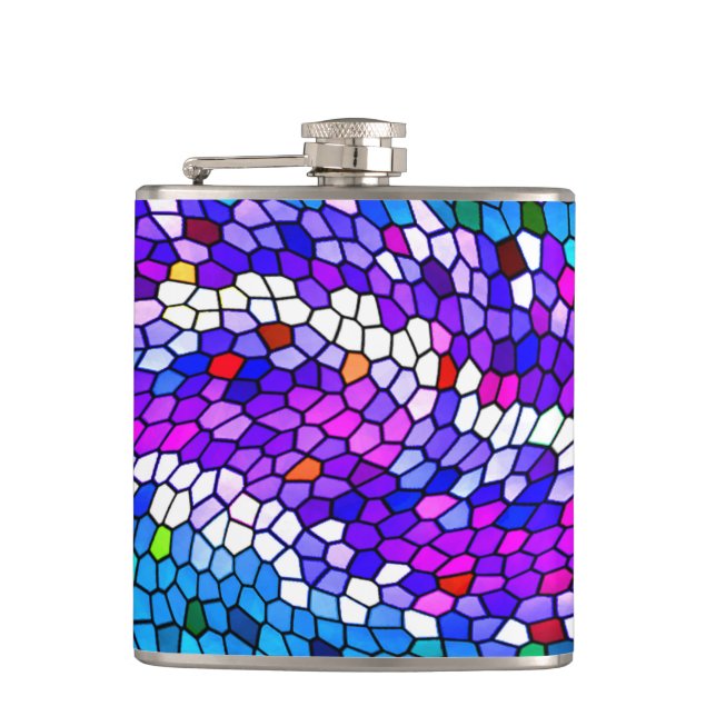 Colorful Mosaic Tile Pattern Flask (Front)
