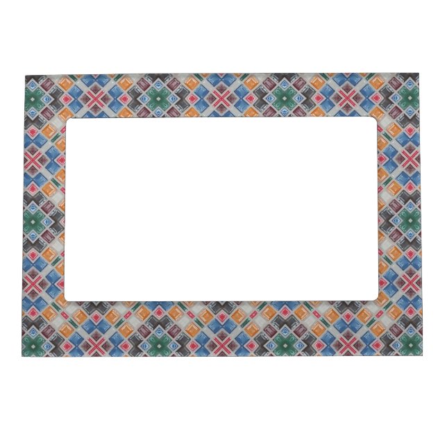Colorful Mosaic Tile Pattern Magnetic Frame (Front)