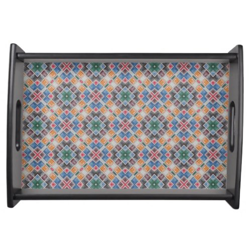 Colorful Mosaic Tile Pattern Serving Tray