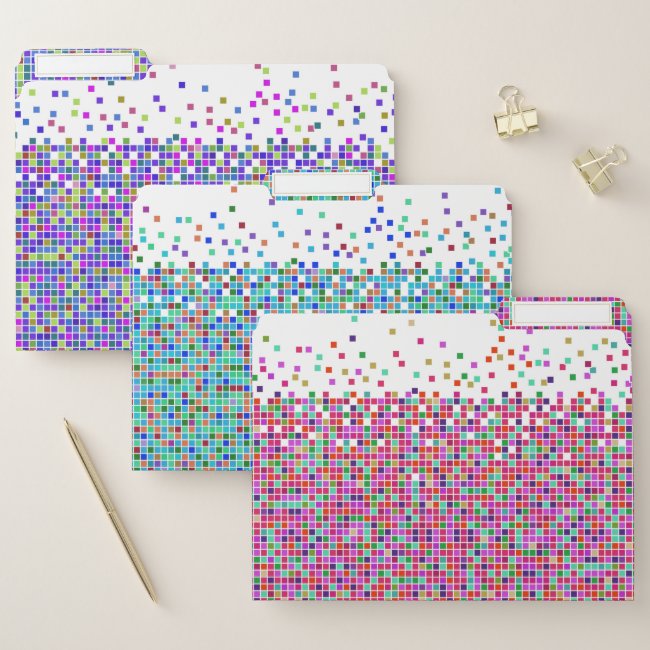 Colorful Mosaic Tiles Design File Folders Set