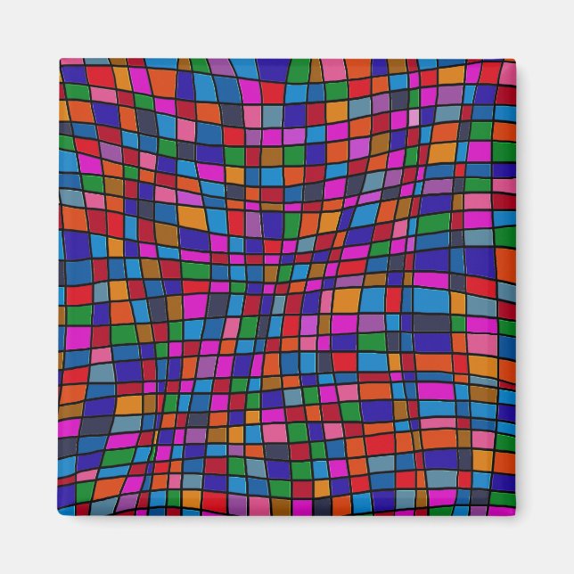 Colorful Mosaic Tiles Pattern Magnet (Front)