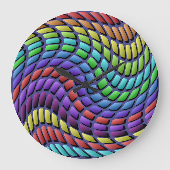 Colorful Mosaic Tiles Wall Clock (Front)