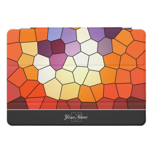 Colorful mosaic tiles with personal Monogram iPad Pro Cover