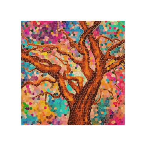 Colorful Mosaic Tree _ Tree of life Wood Wall Art