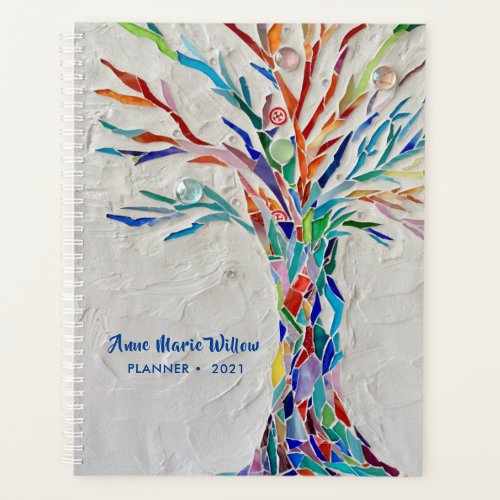 Colorful Mosaic Tree Yoga Instructor Planner