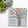 Colorful Mosaic Tree Yoga Studio Square Business Card