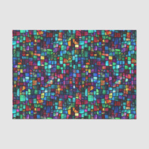 Colorful Mosaic Watercolor Stained Glass Decoupage Tissue Paper