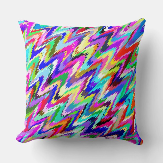 Colorful Mosaic Wave Pattern #10 Throw Pillow (Front)
