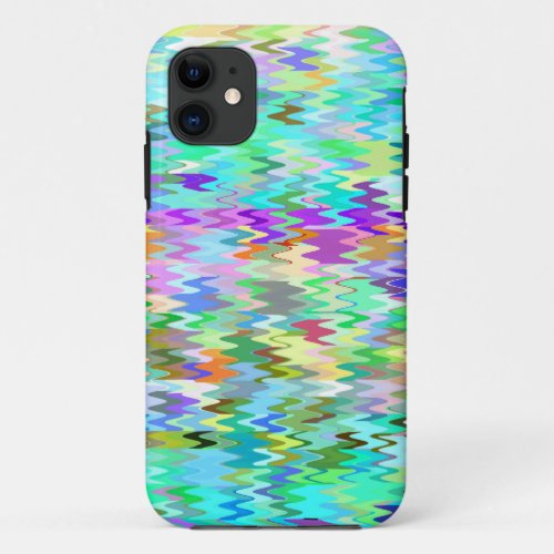 Colorful Mosaic Wave Pattern 2 iPhone 11 Case