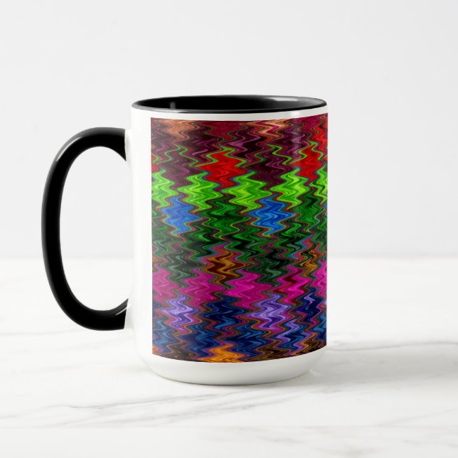 Colorful Mosaic Wave Pattern #2 Mug (Left)