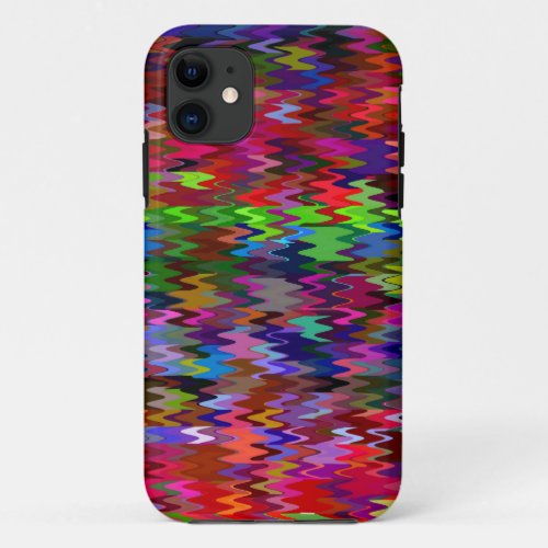 Colorful Mosaic Wave Pattern 3 iPhone 11 Case