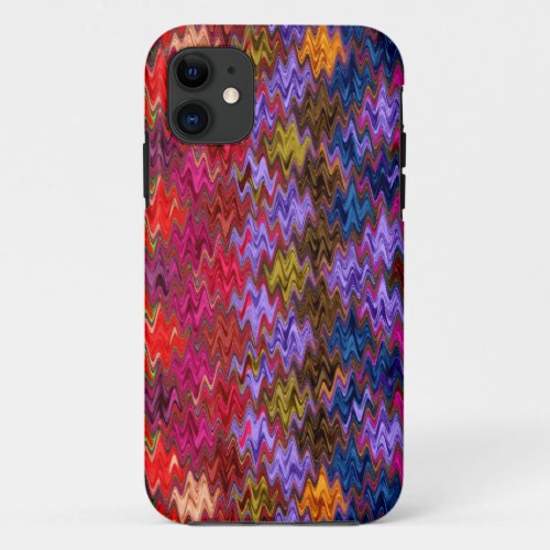 Colorful Mosaic Wave Pattern 5 iPhone 11 Case