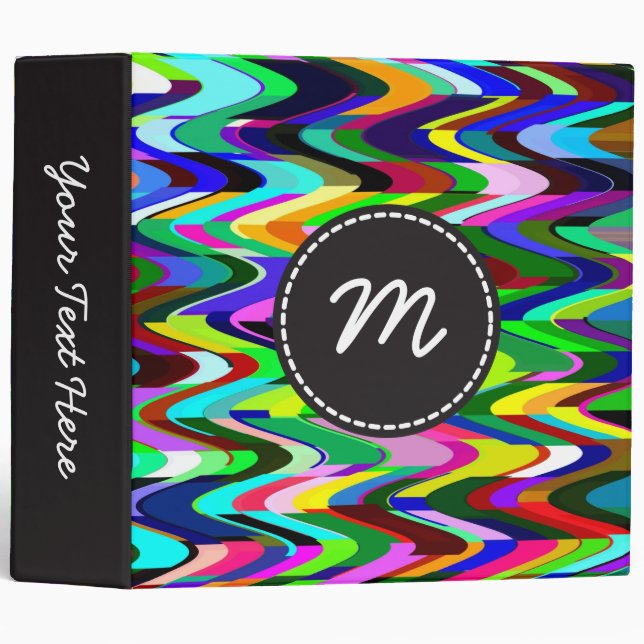 Colorful Mosaic Wave Pattern Binder (Front/Spine)