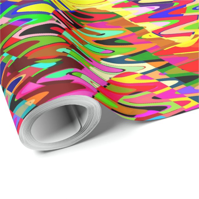Colorful Mosaic Waves Pattern #4 Wrapping Paper (Roll Corner)