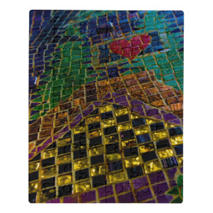 Colorful Mosaic with Red Heart Jigsaw Puzzle